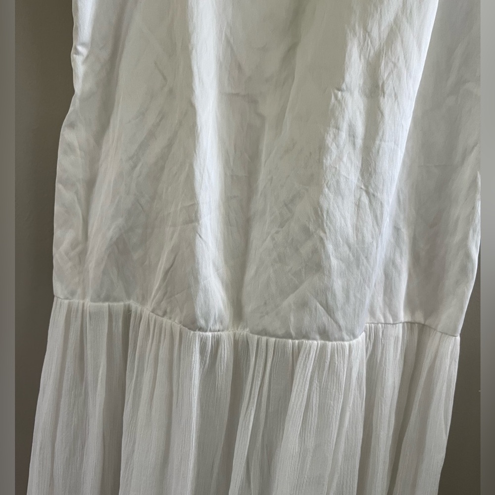 NWT Zara mixed maxi dress Zw Collection oyster - White Bridal Shower - XXL - Picture 4 of 6